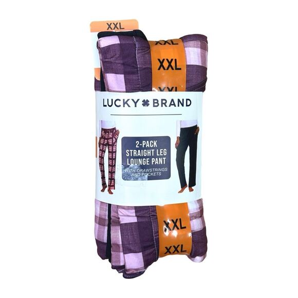 Lucky Brand 2-Pack Straight Leg Lounge Pants x Pockets & Drawstrings - Size XXL - Picture 1 of 4